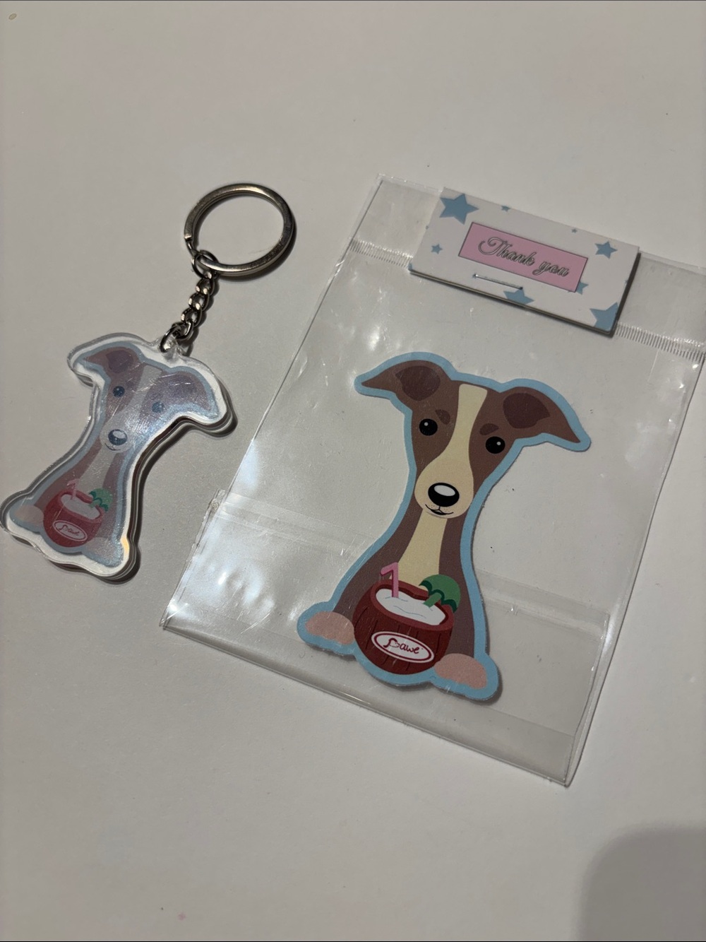 Italian Greyhound Keychain and Sticker Set - Picture 4 of 7
